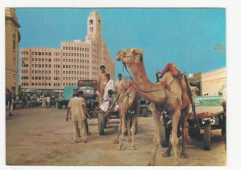 AK West Pakistan. Karachi. Camel Carts (A common mode of goods transport)