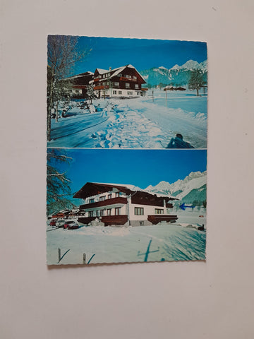 AK Ramsau am Dachstein. Familie H. u. H. Knaus. Pension Kreitseilerhof, Gästehaus Bergschlössl.