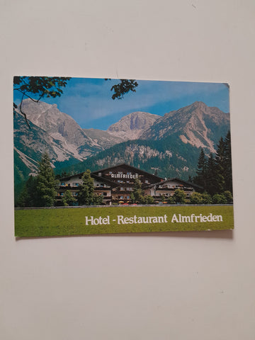 AK Ramsau am Dachstein. Hotel Restaurant Almfrieden. Besitzer: M. u. H. Schrempf.