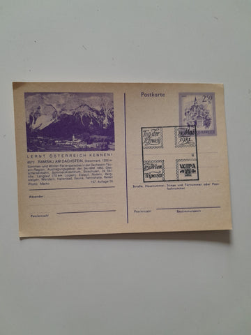 Postkarte Ramsau am Dachstein mit Sonderstempel.