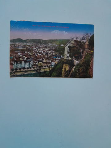AK Graz vom Schlossberg mit Starckehäuschen. (1918/19)