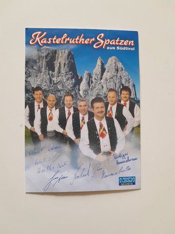 Autogrammkarte Kastelruther Spatzen. Südtirol.