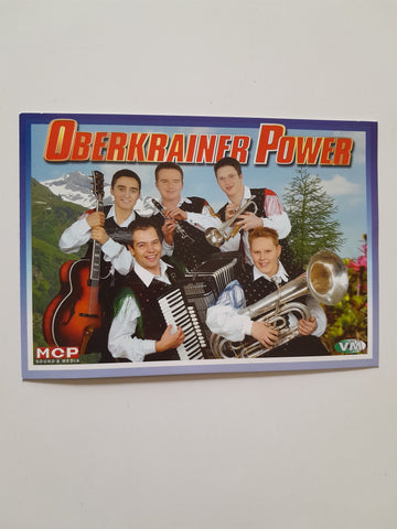 Autogrammkarte Oberkrainer Power. Gegründet von Thomas Hammerl, Eibiswald.