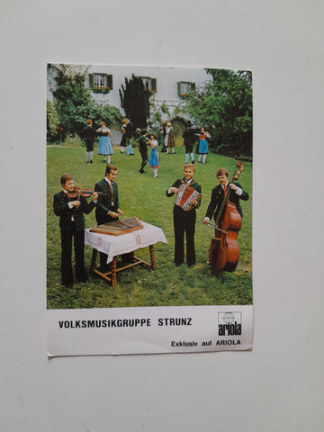 Autogrammkarte Volksmusikgruppe Strunz. Bad Gams.