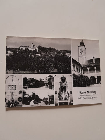 AK Schloß Weinburg mit Katharinenkirche Brunnsee.