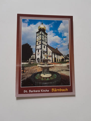 AK Bärnbach St. Barbara Kirche. Hundertwasser.