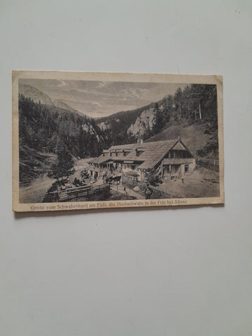 AK Grüße vom Schwabenbartl am Fuße des Hochschwabs in der Fölz bei Aflenz.