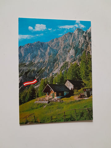 AK Florl Hütte auf der Dullwitzalm gegen die Große Gschirrmauer.