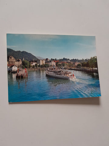 AK Bregenz. Hafen mit "Austria".