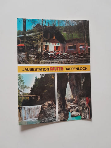 AK Dornbirn. Bergmannstraße. Jausenstation Rappenloch, Familie Sauter.
