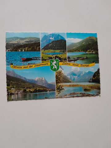 AK Grüsse aus der Steiermark. Seen und Berge.