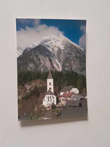 AK Pfarrkirche Pürgg mit Grimming.