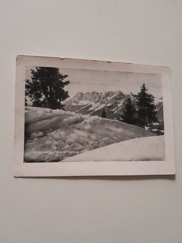 AK Abfahrt von der Planai mit Dachstein.