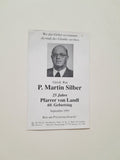 Andachtsbildchen. Hl. Martin Wandfresko. S. Maria del Castello, Mesocco. P. Martin Silber 25 Jahre Pfarrer von Landl. 60. Geburtstag.