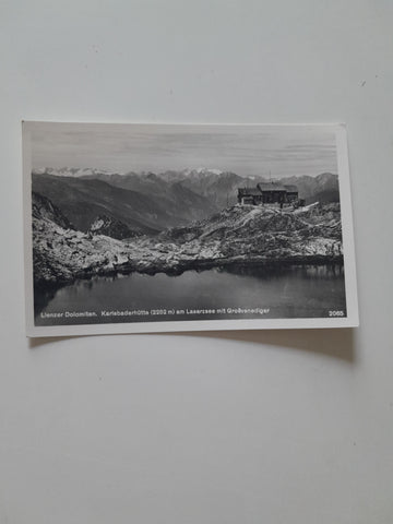 AK Lienzer Dolomiten. Karlsbaderhütte am Laserzsee.