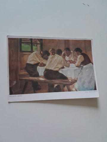 AK Die Mahlzeit. Albin Egger Lienz.