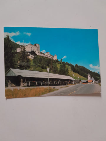 AK Panzendorf. gedeckte Holzbrücke. Burg Heinfels.