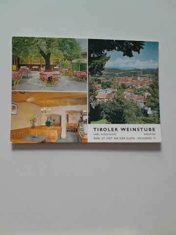 AK St. Veit an der Glan. Tiroler Weinstube karl Pukelsheim. Erlgasse 11.