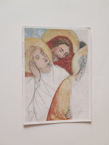 AK Deutsch Griffen. Pfarrkirche. Gotisches Wandgemälde. Meister von Deutsch-Griffen Christus am Ölberg. Ausschnitt.