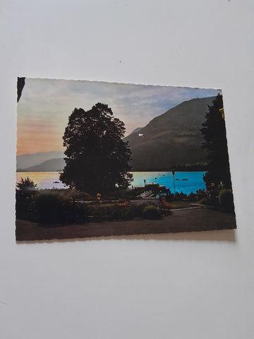 AK Blick vom Schloß Ossiach auf Seenanlagen am Ossiacher See.