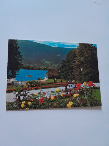 AK Ossiach am Ossiachersee. Blumenanlagen am Landungssteg.