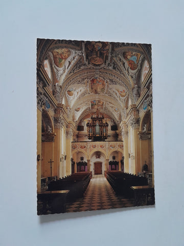 AK Wallfahrtskirche Frauenberg. Kirchenschiff Blick z. Orgel.
