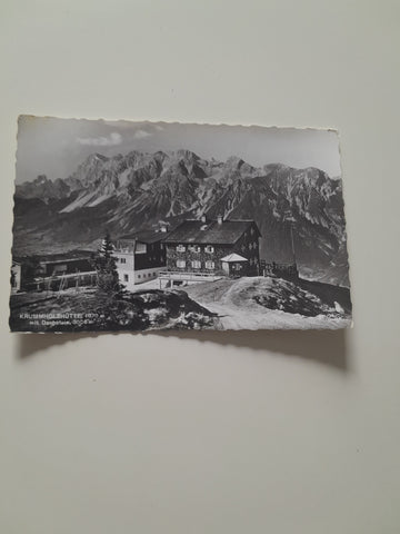 AK Krummholz-Hütte mit Dachstein.