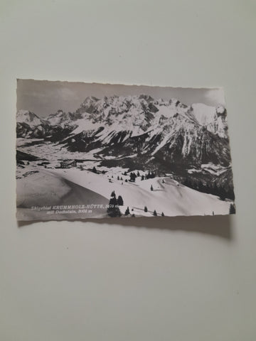 AK Skigebiet Krummholz-Hütte mit Dachstein.