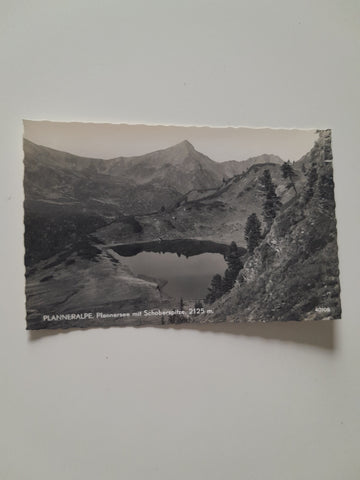 AK Planneralpe, Plannersee mit Schoberspitze. (1958)