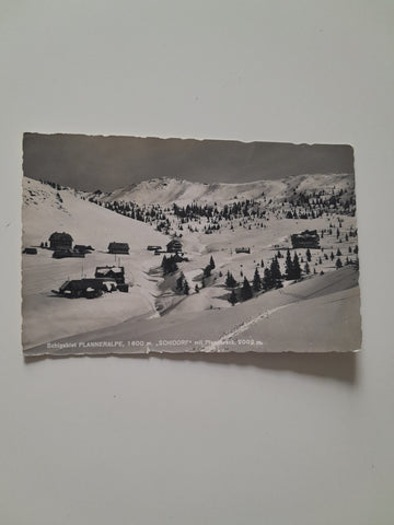 AK Planneralpe. Skidorf mit Plannereck. (1956)