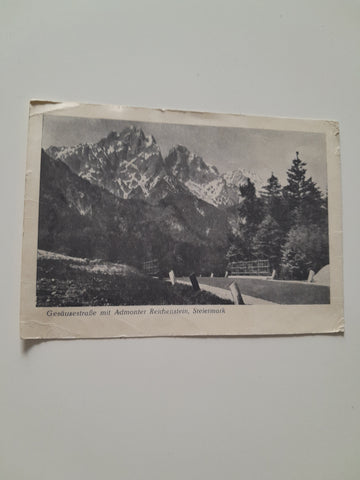 AK Gesäusestraße mit Admonter Reichenstein. (1948/49)