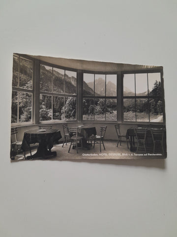 AK Gstatterboden. Hotel Gesäuse, Blick v. d. Terrasse auf Reichenstein.