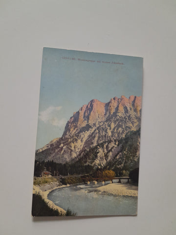 AK Gesäuse: Hochtorgruppe mit Station Johnsbach. (1910)