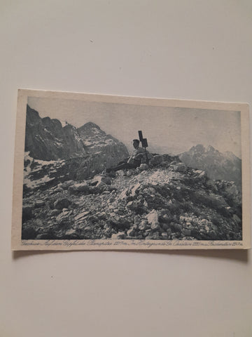AK Gesäuse. Auf dem Gipfel der Planspitze. Im Hintergrunde Gr. Ödstein u. Reichenstein. (1924)