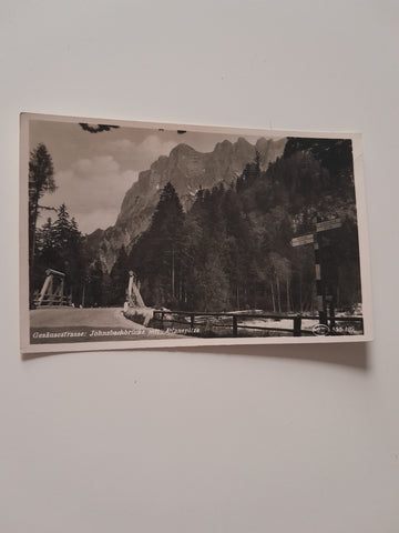 AK Gesäusestrasse: Johnsbachbrücke mit Planspitze. (1940-41)