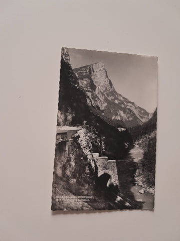 AK Gesäuse Hochstegtunnel mit Planspitze.