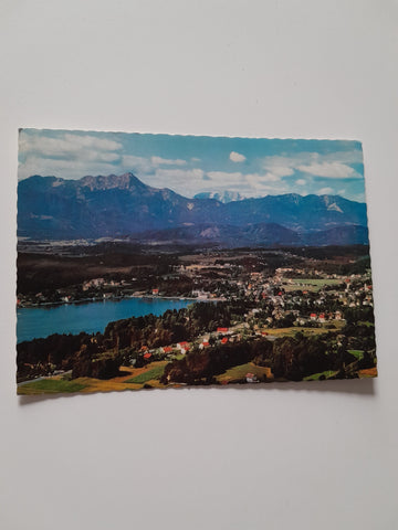 AK Bucht von Velden mit Karawanken.