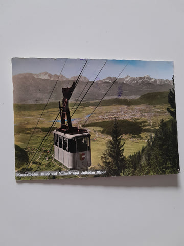 AK Kanzelbahn. Blick auf Villach und Julische Alpen.