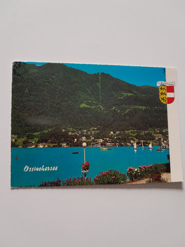 AK Ossiachersee. Blick vom Lido nach Annenheim und zur Kanzelhöhe.
