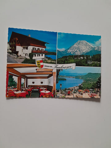 AK Oberaichwald 70. Faakersee. Terrassencafe Pension Restaurant St. u. R. Moser.