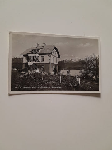 AK Villa d. Pension Karner m. Faakersee u. Mittagskogel (1935)