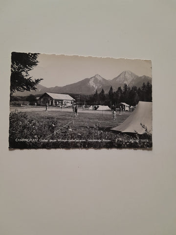 AK Campingplatz Gruber gegen Mittagskogel, Faakersee, Süduferstraße.