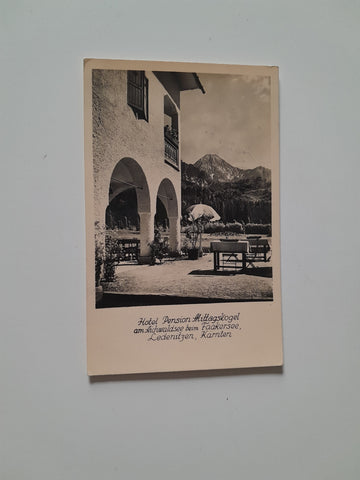 AK Hotel Pension Mittagskogel am Aichwaldsee beim Faakersee. Ledenitzen. (1940)