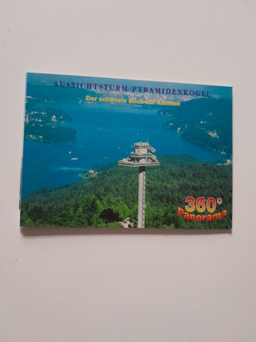 Panorama-AK Aussichtsturm Pyramidenkogel. Der schönste Blick auf Kärnten.