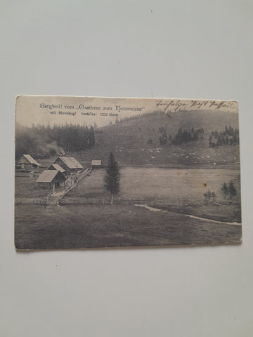 AK Bergheil! vom Gasthaus zum Holzmeister mit Mooskogl. (1906)