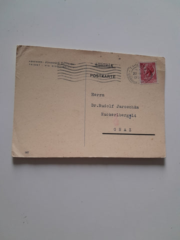 Postkarte Absender Triest.