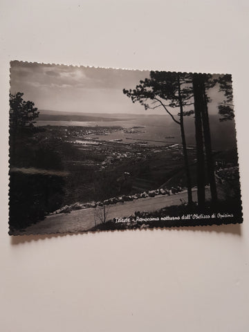 AK Trieste - Panorama notturno dall'Obelisco di Opicina.