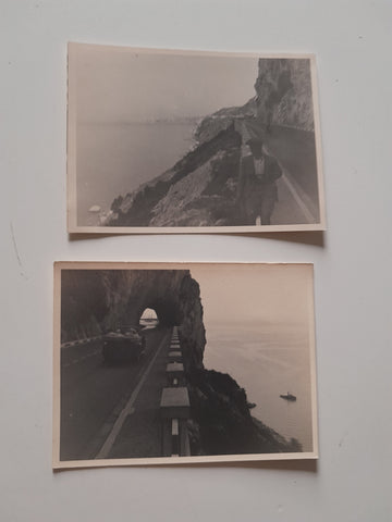 2 Fotos Straße bei Miramare. Trieste (1933)