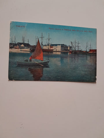 AK Trieste. Porto vecchio e Stazione della ferrovia dello Stato.