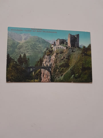 AK Gratschacher Viadukt mit Ruine Oberfalkenstein.
